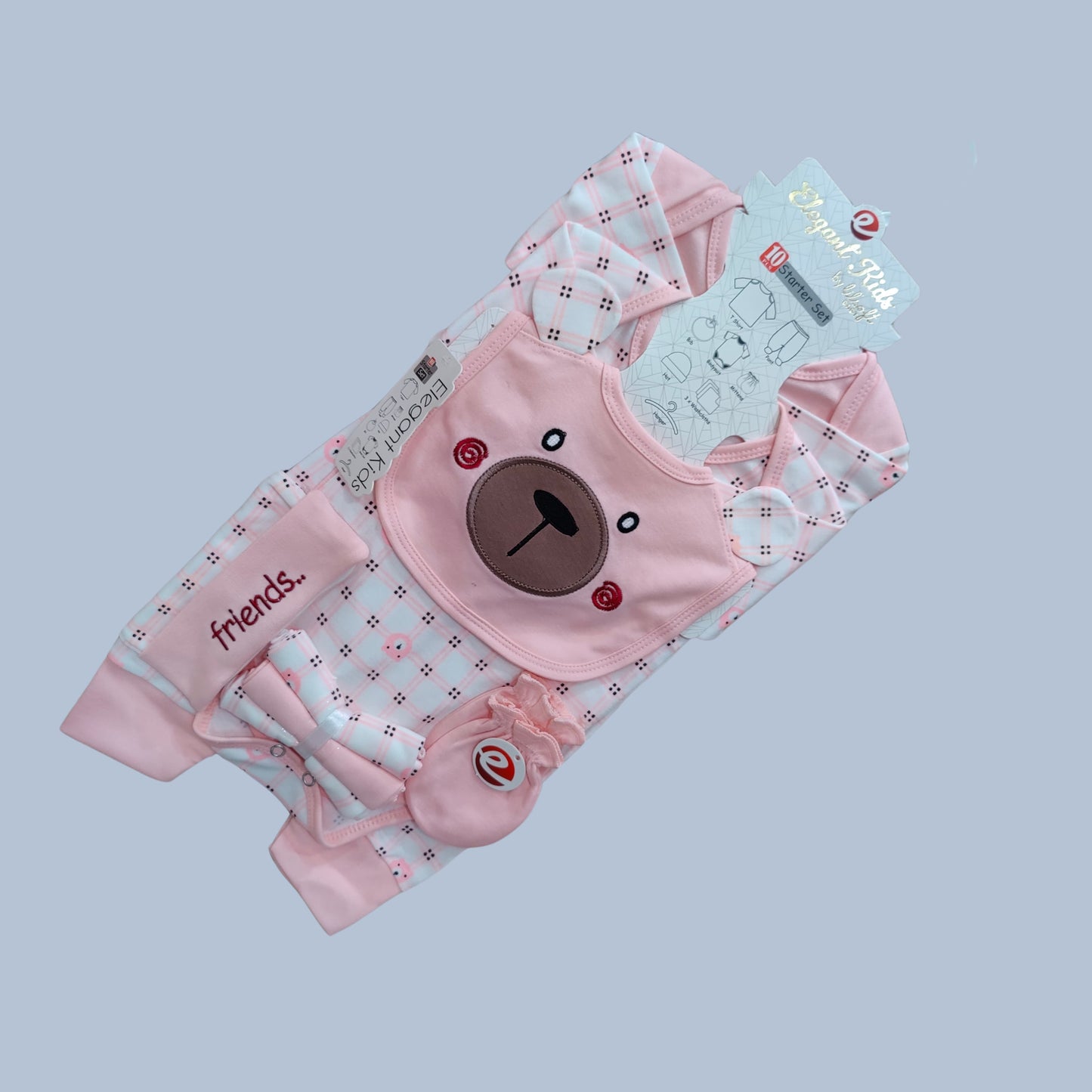 SnuggleBear β 10pc Newborn Starter Set with Bear Face Design