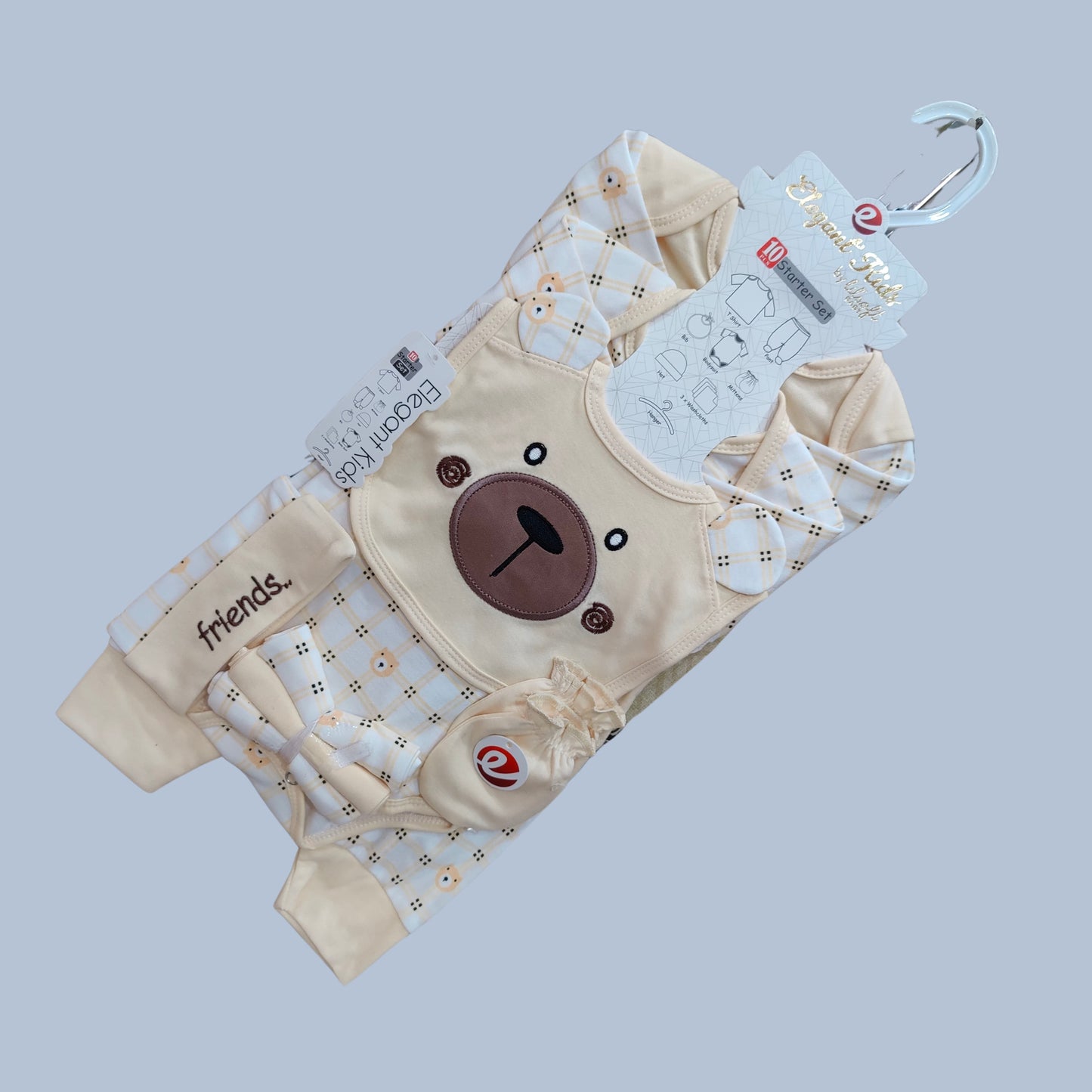 SnuggleBear β 10pc Newborn Starter Set with Bear Face Design