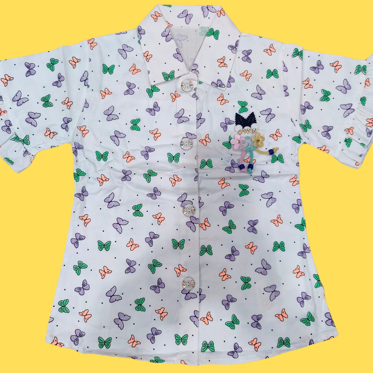 Baby Girl Butterfly Print Shirt & Jeans Set (1-4 years)
