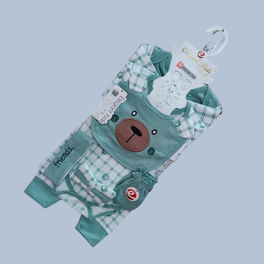 SnuggleBear – 10pc Newborn Starter Set with Bear Face Design