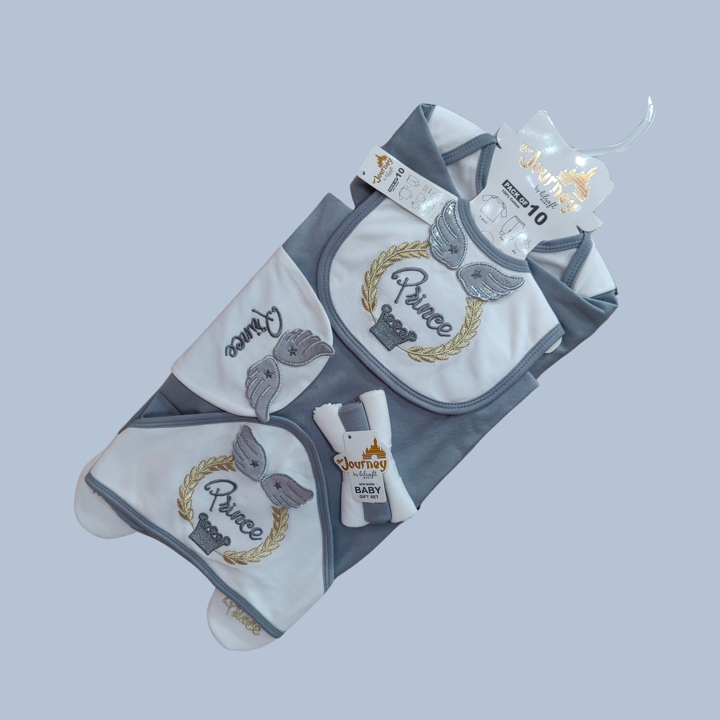 "Tiny Royals – 10pc Newborn Gift Set" (Prince & Princess Edition)